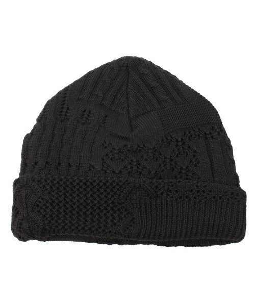 ANREALAGE(アンリアレイジ)の「ANREALAGE×MIDWEST 別注ランダム編みニットキャップ(ニットキャップ/ビーニー・メンズ・ブラック/ネイビー・FREE)」の3枚目の写真