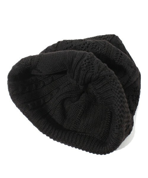 ANREALAGE(アンリアレイジ)の「ANREALAGE×MIDWEST 別注ランダム編みニットキャップ(ニットキャップ/ビーニー・メンズ・ブラック/ネイビー・FREE)」の4枚目の写真