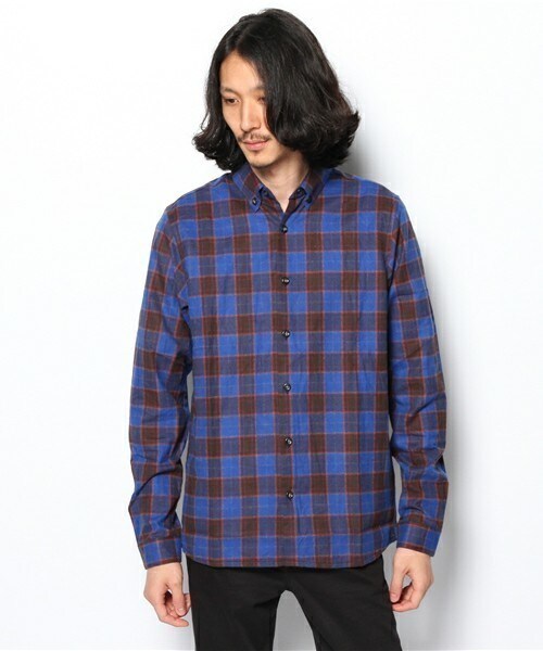 Johnbull Private labo（ジョンブルプライベートラボ）の「ボタンダウンチェックシャツ（シャツ/ブラウス・メンズ・ブルー/イエロー・SMALL/MEDIUM/LARGE）」の3枚目の写真