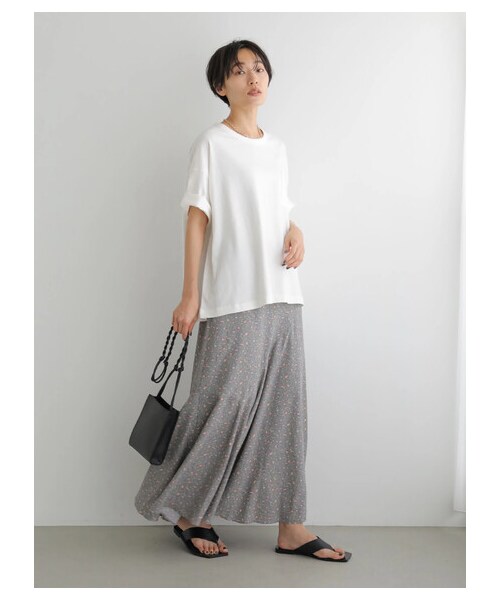 AMERICAN HOLIC（アメリカンホリック）の「切り替えフレアロングスカート（スカート・チャコールグレー/サックスブルー/ドット・M/L）」の17枚目の写真