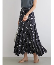 AMERICAN HOLIC | 切り替えフレアロングスカート(スカート)