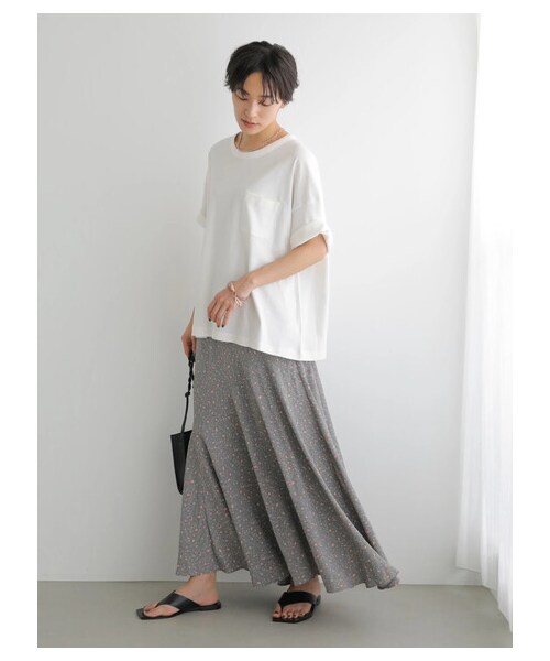 AMERICAN HOLIC（アメリカンホリック）の「切り替えフレアロングスカート（スカート・チャコールグレー/サックスブルー/ドット・M/L）」の16枚目の写真