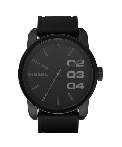 DIESEL（ディーゼル）の「DIESEL® 'Double Down' Round Silicone Strap Watch, 45mm（アナログ腕時計・メンズ・Black）」の2枚目の写真