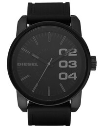 DIESEL | DIESEL® 'Double Down' Round Silicone Strap Watch, 45mm(アナログ腕時計)