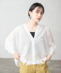 PAGEBOY | シアーダメージカーディガン(トップス)