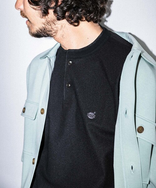 OOPS（ウップス）の「OOPS プライムフレックスヘンリーネックTシャツ（その他・メンズ・ベージュ/ホワイト/ブラック・M/L）」の3枚目の写真
