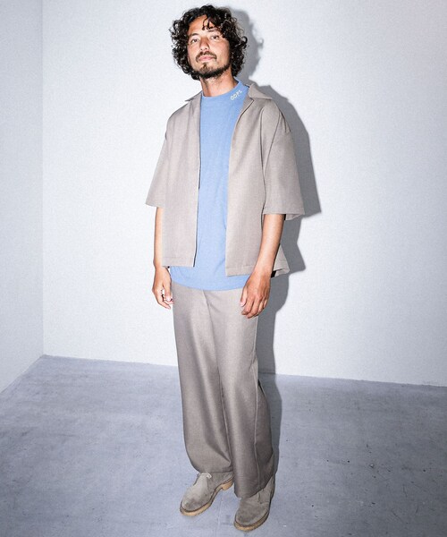 OOPS（ウップス）の「OOPS ポリコットスムースモックネックTシャツ（その他・メンズ・オフ/サックス/ブラック・M/L）」の6枚目の写真