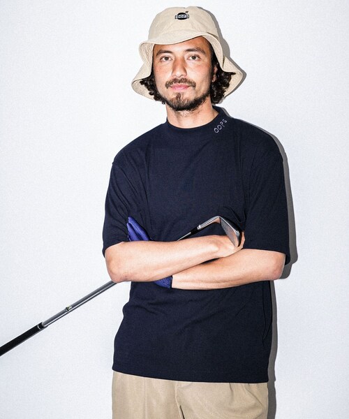 OOPS（ウップス）の「OOPS ポリコットスムースモックネックTシャツ（その他・メンズ・オフ/サックス/ブラック・M/L）」の2枚目の写真