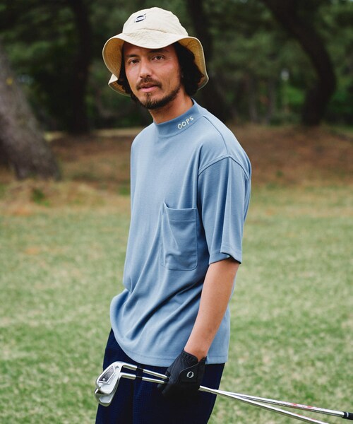 OOPS（ウップス）の「OOPS ポリコットスムースモックネックTシャツ（その他・メンズ・オフ/サックス/ブラック・M/L）」の3枚目の写真