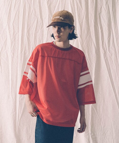 VOTE MAKE NEW CLOTHES（ボートメイクニュークローズ）の「【別注】VOTE MAKE NEW CLOTHES×URiD BIG MESH TEE（その他・メンズ・BLACK/NAVY/RED・FREE）」の3枚目の写真