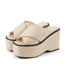 GRL | 厚底クロスレザーサンダル(サンダル)