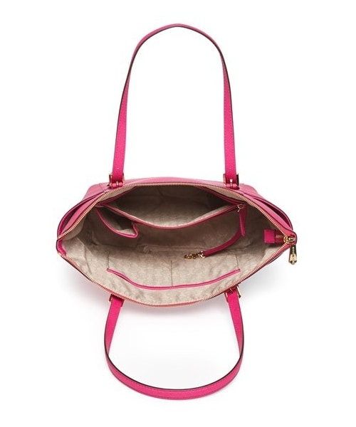 MICHAEL KORS（マイケルコース）の「MICHAEL Michael Kors 'Jet Set' Leather Tote（トートバッグ・レディース・Luggage/Black/Dark Dune/Navy）」の3枚目の写真