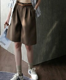 Cozyyoung | 2021年春夏ハイウエストスーツショートパンツ（ベルト付き）(その他パンツ)