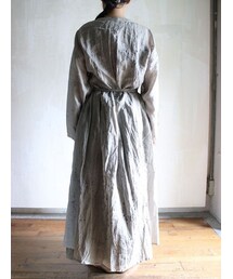 Tabrikタブリク 柘榴染めパフ袖ワンピース コットンシルク Tabrik（タブリク）の「カシュクールプリーツワンピース 柘榴染め