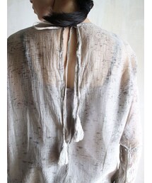 tabrik オーガンジー　タッセルドレス Tabrik（タブリク）の「オーガンジータッセルワンピース 柘榴