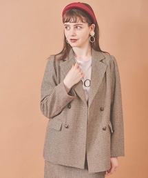 31 Sons de mode（トランテアン　ソン　ドゥ　モード）の「【7/16(金)18:00予約開始】チェック柄ダブルジャケット《予約アイテム》（ジャケット/アウター）」