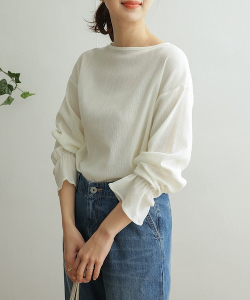 URBAN RESEARCH DOORS（アーバンリサーチドアーズ）の「TCクレープフレアスリーブ（その他・レディース・S.PINK/OFF WHITE/CHARCOAL・one）」の2枚目の写真