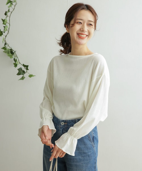 URBAN RESEARCH DOORS（アーバンリサーチドアーズ）の「TCクレープフレアスリーブ（その他・レディース・S.PINK/OFF WHITE/CHARCOAL・one）」の12枚目の写真