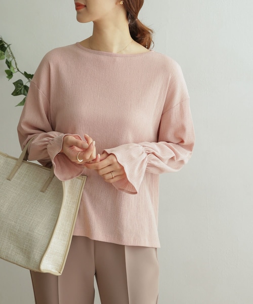 URBAN RESEARCH DOORS（アーバンリサーチドアーズ）の「TCクレープフレアスリーブ（その他・レディース・S.PINK/OFF WHITE/CHARCOAL・one）」の5枚目の写真