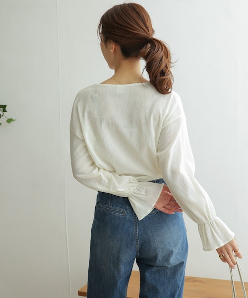 URBAN RESEARCH DOORS（アーバンリサーチドアーズ）の「TCクレープフレアスリーブ（その他・レディース・S.PINK/OFF WHITE/CHARCOAL・one）」の13枚目の写真