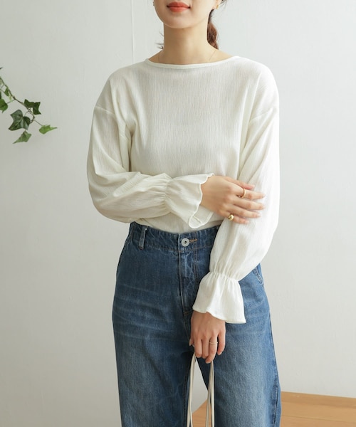 URBAN RESEARCH DOORS（アーバンリサーチドアーズ）の「TCクレープフレアスリーブ（その他・レディース・S.PINK/OFF WHITE/CHARCOAL・one）」の11枚目の写真