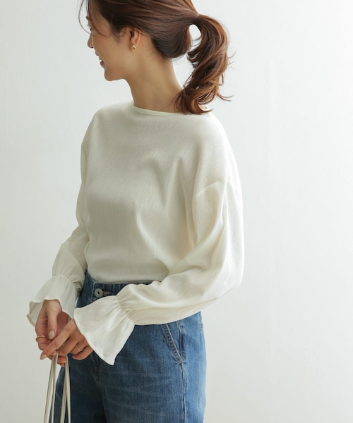 URBAN RESEARCH DOORS（アーバンリサーチドアーズ）の「TCクレープフレアスリーブ（その他・レディース・S.PINK/OFF WHITE/CHARCOAL・one）」の10枚目の写真