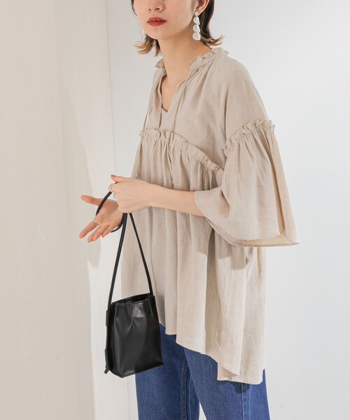 KBF（ケイビーエフ）の「【WEB限定】リネンギャザーチュニック