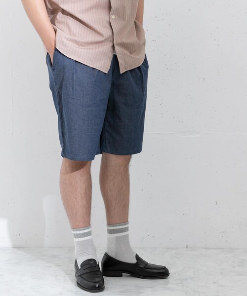 MANUAL ALPHABET 2TUCK EASY DENIM SHORTS