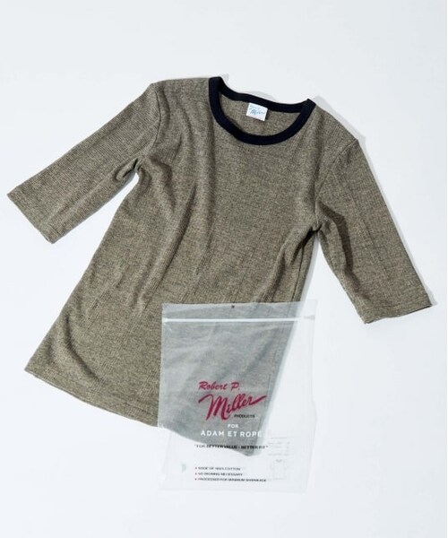 ADAM ET ROPE'（アダムエロペ）の「【Miller for ADAM ET ROPE'】別注 HARF SLEEVE TEE（トップス・レディース・ダークブラウン系/グリーン系・F）」の2枚目の写真