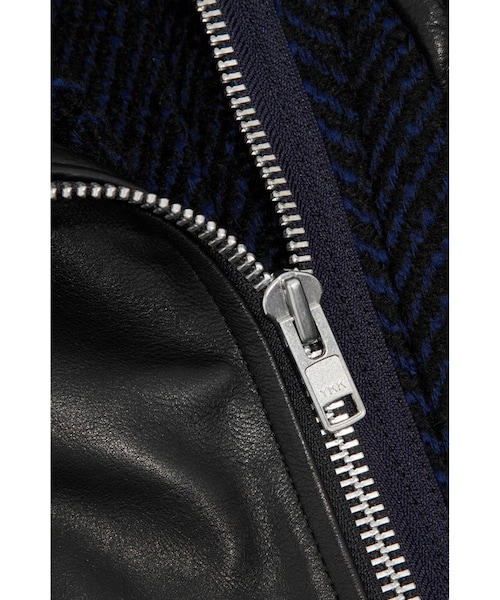 Sacai（サカイ）の「Sacai Wool-blend and leather biker jacket