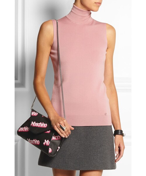 MOSCHINO(モスキーノ)の「Moschino Printed textured-PVC clutch(クラッチバッグ・レディース・Black)」の8枚目の写真