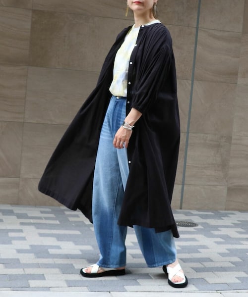 Sheson（シーズン）の「コットンガウンロングワンピース（ワンピース・レディース・ホワイト/ブラック/ブラウン/イエロー・F）」の2枚目の写真