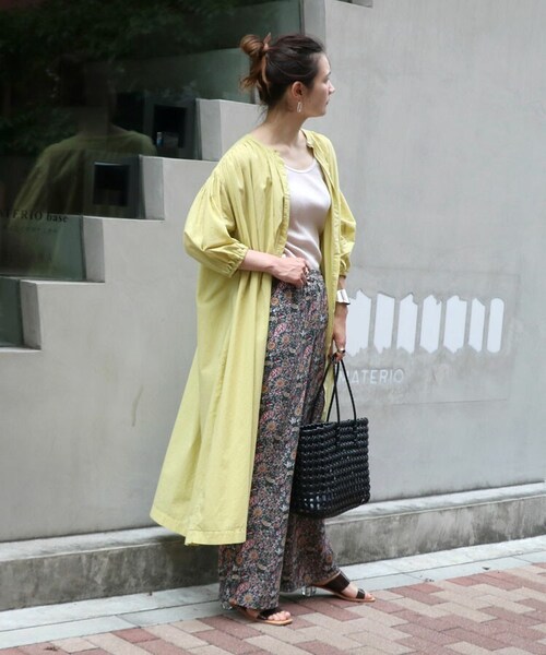 Sheson（シーズン）の「コットンガウンロングワンピース（ワンピース・レディース・ホワイト/ブラック/ブラウン/イエロー・F）」の4枚目の写真