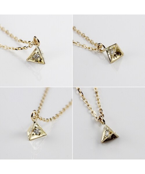 pinacoteca（ピナコテーカ）の「ピナコテーカ 383 ピラミッド ダイヤモンド ネックレス（ネックレス・レディース・ゴールド・40cm）」の2枚目の写真