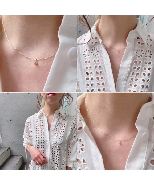 pinacoteca（ピナコテーカ）の「ピナコテーカ 383 ピラミッド ダイヤモンド ネックレス（ネックレス・レディース・ゴールド・40cm）」の3枚目の写真