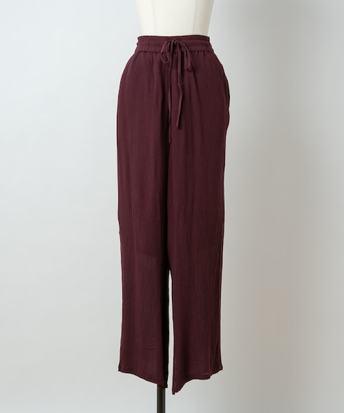 Rewde（ルゥデ）の「【再生繊維使用】 レーヨンクレープサイドスリットパンツ（1R12-L512535）（その他パンツ・レディース・イエロー/ブラック/ブラウン・M）」の3枚目の写真