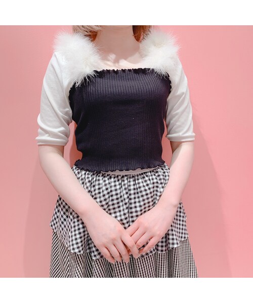 lilLilly(リルリリー)の「【ORDERMADE】フェザーキャミトップス(トップス・レディース・ベースWHITE/ベースBEIGE/ベースPINK/ベースPURPLE/ベースBLACK)」の10枚目の写真