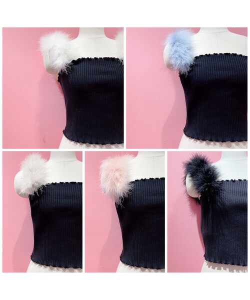 lilLilly(リルリリー)の「【ORDERMADE】フェザーキャミトップス(トップス・レディース・ベースWHITE/ベースBEIGE/ベースPINK/ベースPURPLE/ベースBLACK)」の6枚目の写真