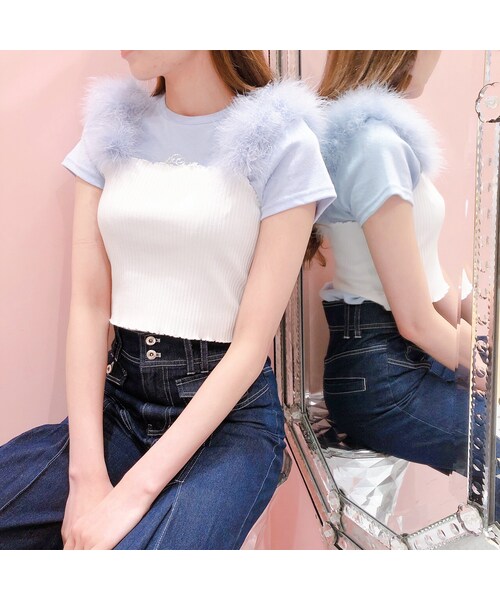 lilLilly(リルリリー)の「【ORDERMADE】フェザーキャミトップス(トップス・レディース・ベースWHITE/ベースBEIGE/ベースPINK/ベースPURPLE/ベースBLACK)」の13枚目の写真