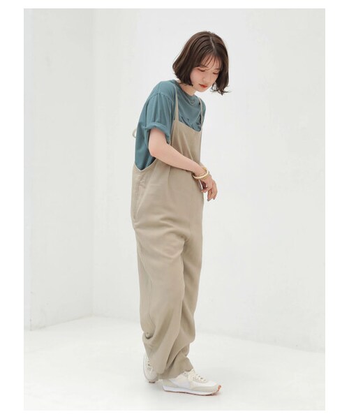 AMERICAN HOLIC(アメリカンホリック)の「リネンブレンドサロペット(オールインワン・サロペット・チャコールグレー/グレーベージュ・F)」の2枚目の写真