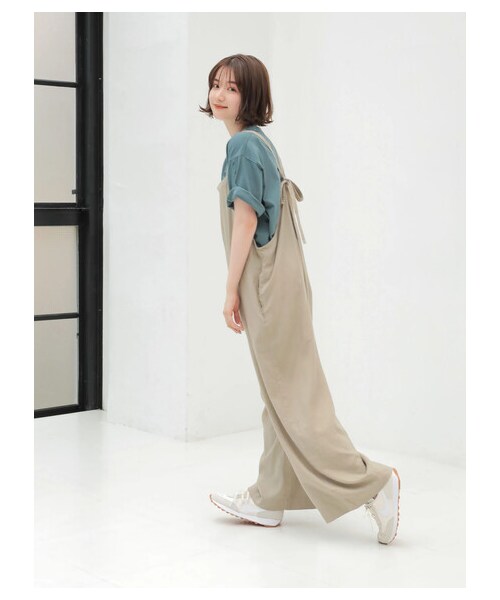 AMERICAN HOLIC(アメリカンホリック)の「リネンブレンドサロペット(オールインワン・サロペット・チャコールグレー/グレーベージュ・F)」の3枚目の写真