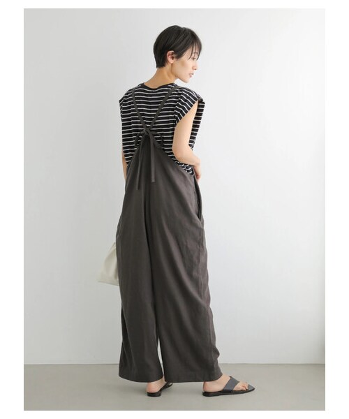 AMERICAN HOLIC(アメリカンホリック)の「リネンブレンドサロペット(オールインワン・サロペット・チャコールグレー/グレーベージュ・F)」の11枚目の写真