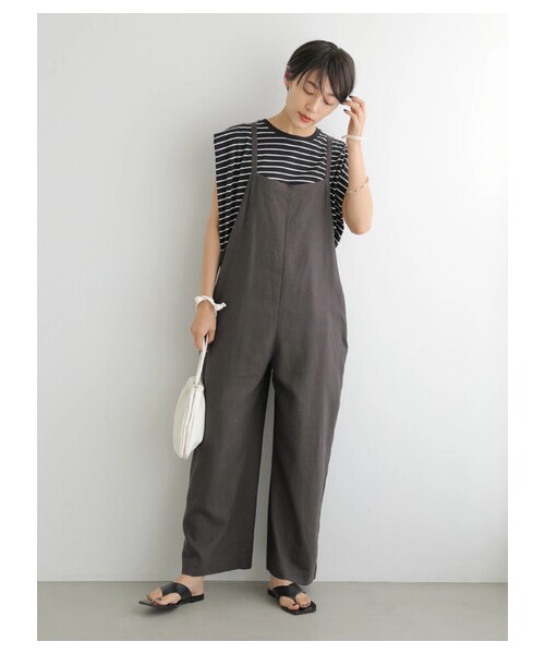 AMERICAN HOLIC(アメリカンホリック)の「リネンブレンドサロペット(オールインワン・サロペット・チャコールグレー/グレーベージュ・F)」の22枚目の写真