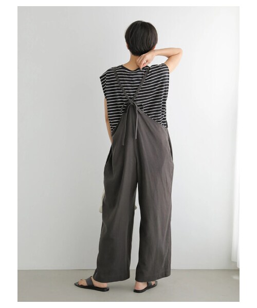 AMERICAN HOLIC(アメリカンホリック)の「リネンブレンドサロペット(オールインワン・サロペット・チャコールグレー/グレーベージュ・F)」の12枚目の写真