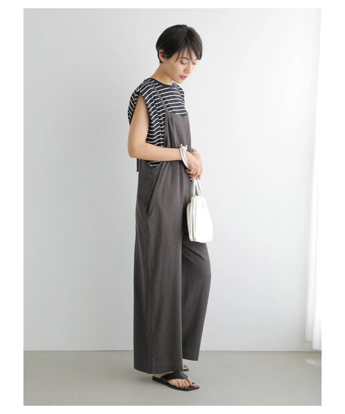 AMERICAN HOLIC(アメリカンホリック)の「リネンブレンドサロペット(オールインワン・サロペット・チャコールグレー/グレーベージュ・F)」の10枚目の写真