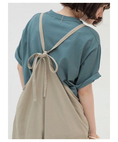 AMERICAN HOLIC(アメリカンホリック)の「リネンブレンドサロペット(オールインワン・サロペット・チャコールグレー/グレーベージュ・F)」の6枚目の写真