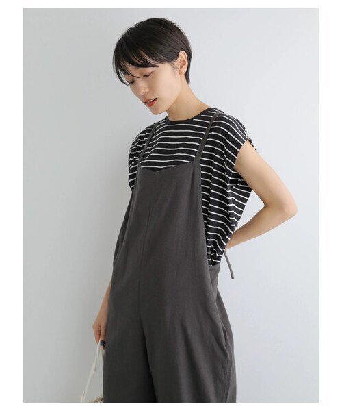 AMERICAN HOLIC(アメリカンホリック)の「リネンブレンドサロペット(オールインワン・サロペット・チャコールグレー/グレーベージュ・F)」の13枚目の写真