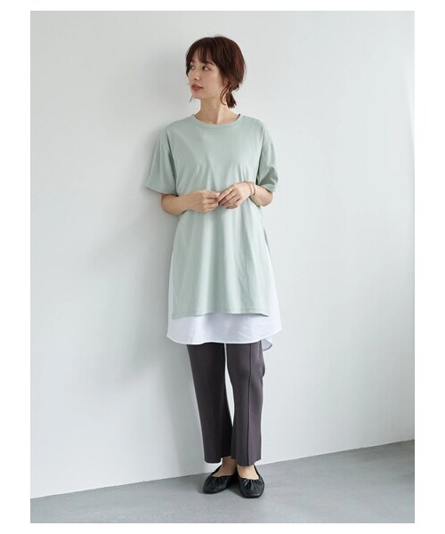 earth music&ecology（アースミュージックアンドエコロジー）の「バックスリットニットパンツ（パンツ・チャコールグレー/ベージュ/モカ・F）」の13枚目の写真