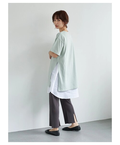 earth music&ecology（アースミュージックアンドエコロジー）の「バックスリットニットパンツ（パンツ・チャコールグレー/ベージュ/モカ・F）」の16枚目の写真