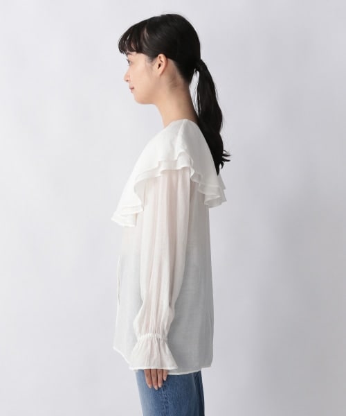 LOWRYSFARM◎カットワークフリルブラウス オフホワイト LOWRYS FARM 